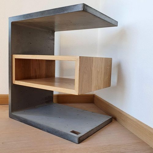 Holz Beton Sideboard Designer Tisch Klein