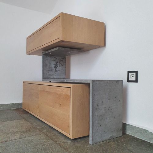concrete design sideboard wood